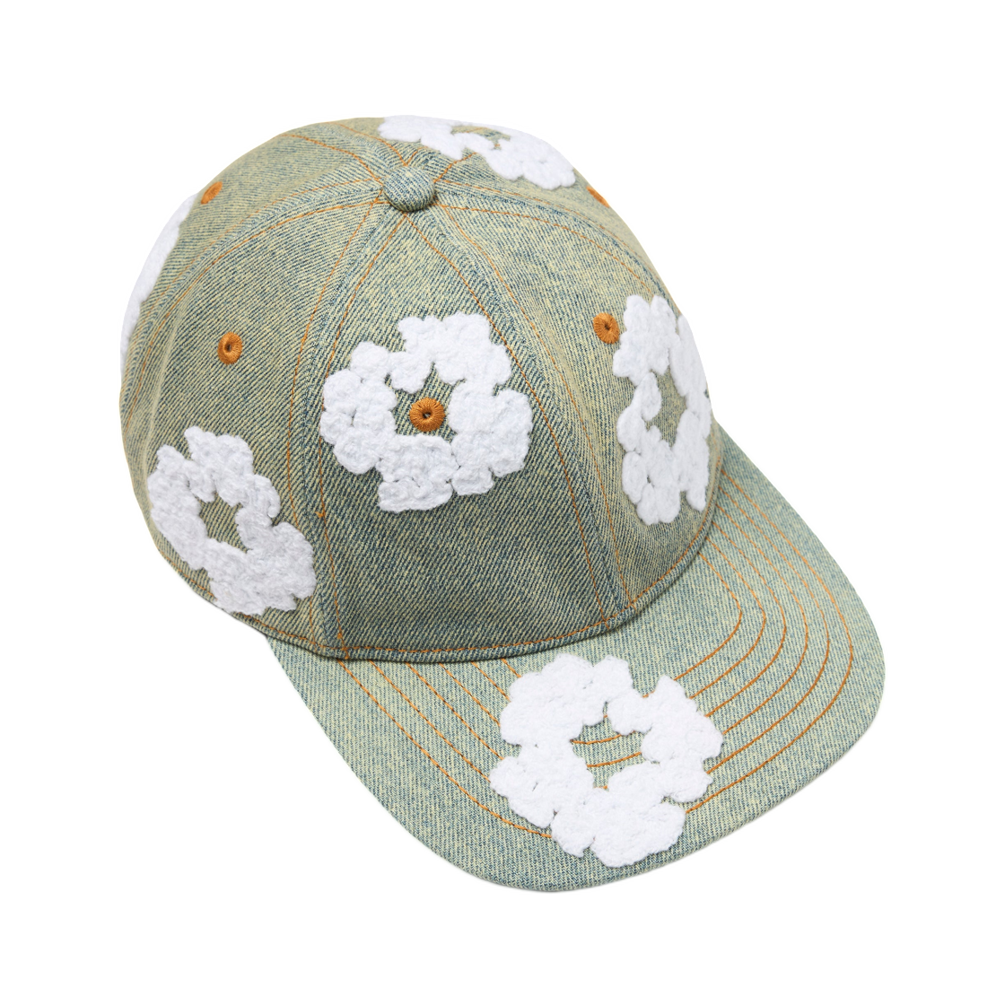 데님 티어스 코튼 리쓰 로우 데님 캡 더티 워시(Denim Tears Cotton Wreath Raw Denim Cap Dirty Wash)