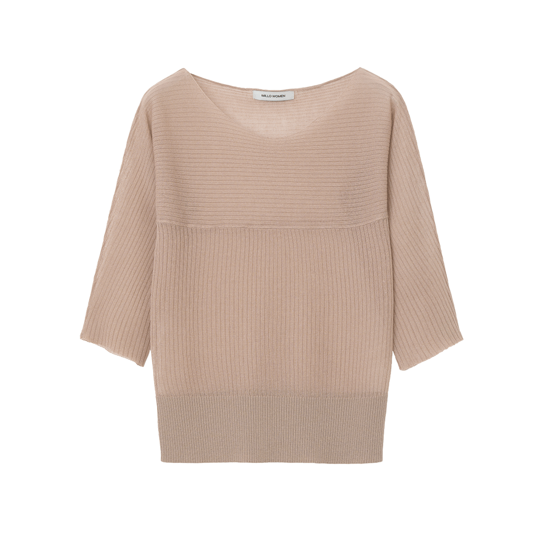 밀로 우먼 시어 3/4 슬리브 니트 탑 빈티지 핑크(MILLO WOMEN Sheer 3/4 Sleeve Knit Top Vintage Pink)