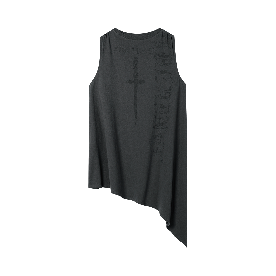 (W) 더바이닐하우스 언밸런스 레이어드 원피스 차콜((W) Thevinylhouse Unbalance Layered One-Piece Charcoal)