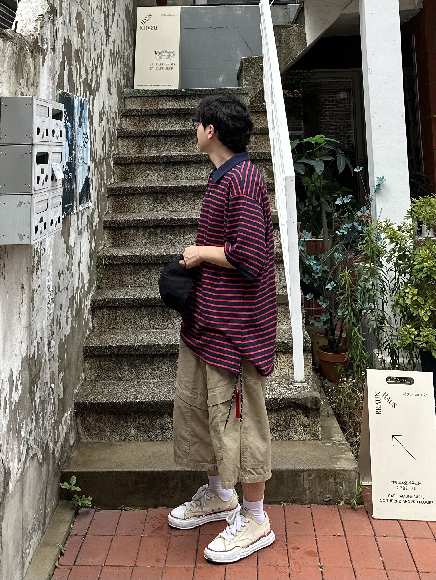 Human Made Acrylic Keychain Red, Maison Mihara Yasuhiro Peterson OG Sole Canvas Low-top Sneakers Natural 착용 스타일 - 1