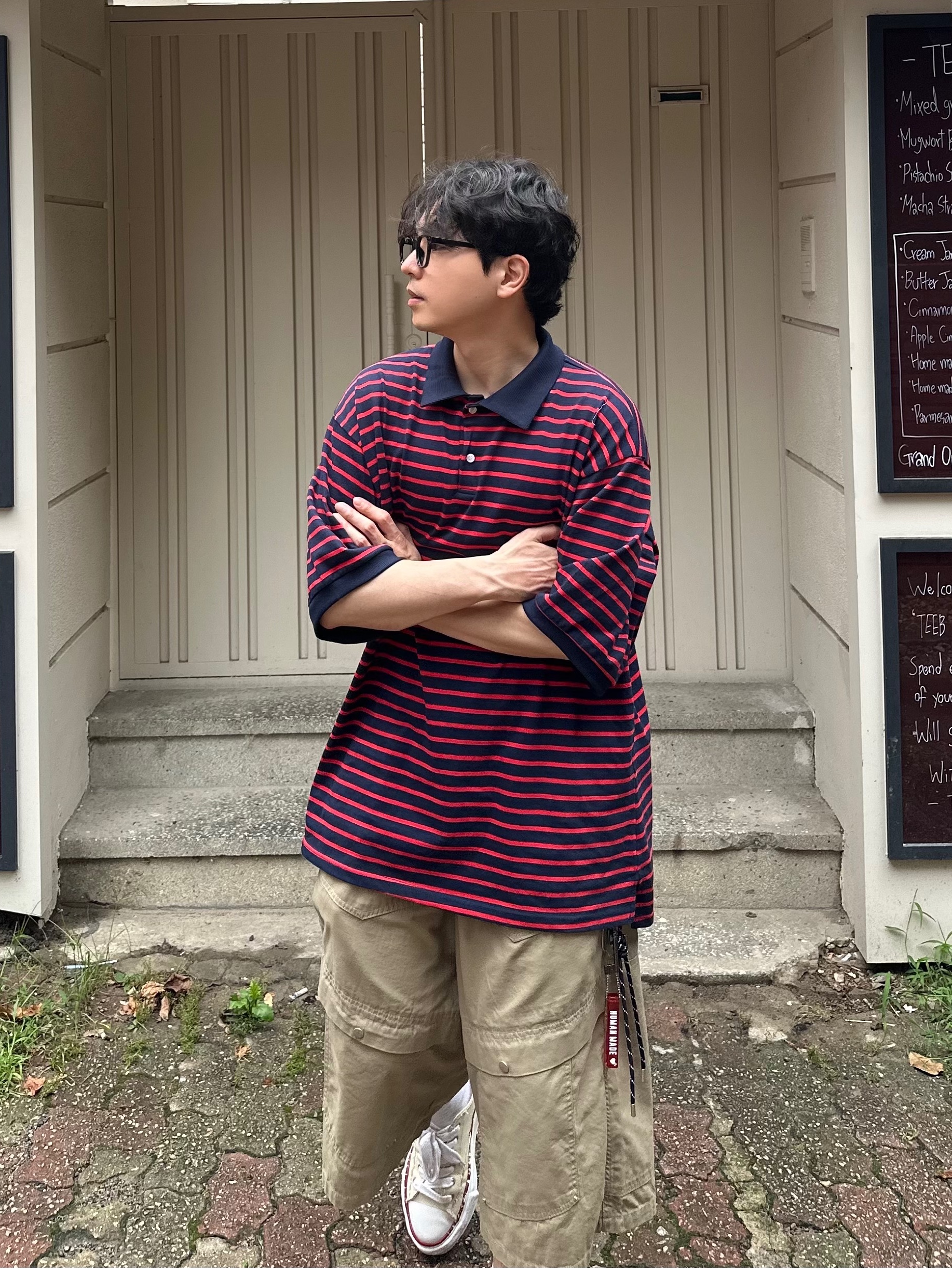 Human Made Acrylic Keychain Red, Maison Mihara Yasuhiro Peterson OG Sole Canvas Low-top Sneakers Natural 착용 스타일 - 5