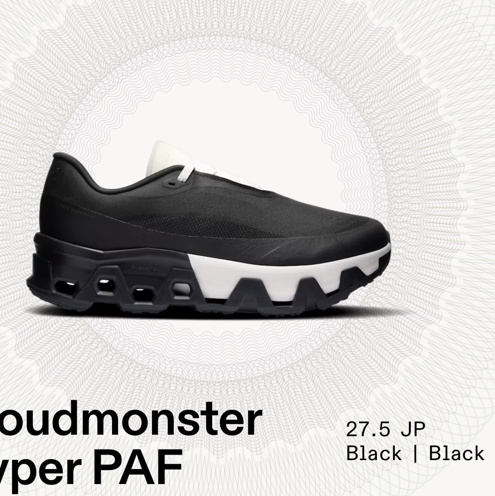 On Running x Post Archive Faction (Paf) Cloudmonster Hyper Black 착용 스타일 - 4