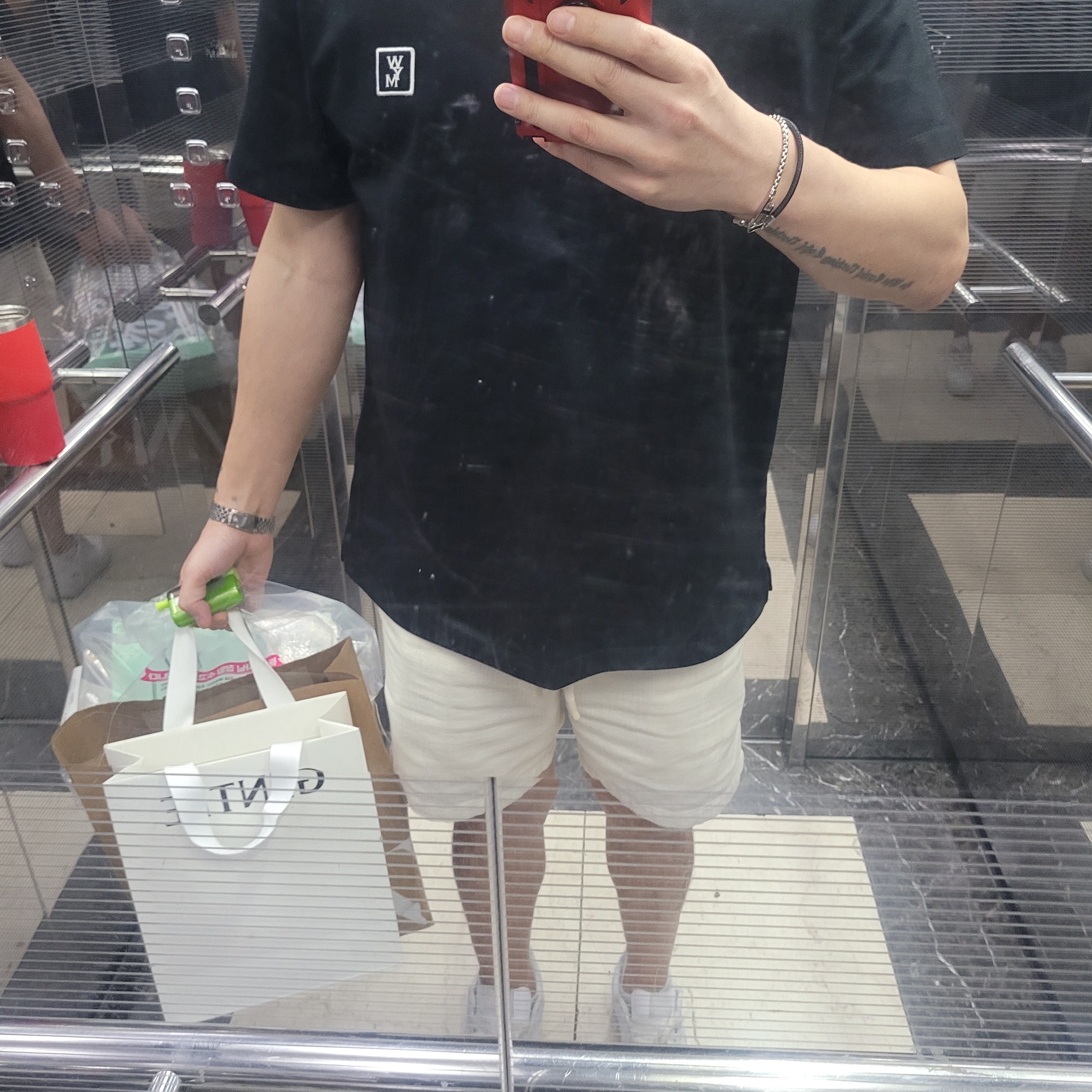 Wooyoungmi Cotton Back Logo T-Shirt Black - 25SS 착용 스타일
