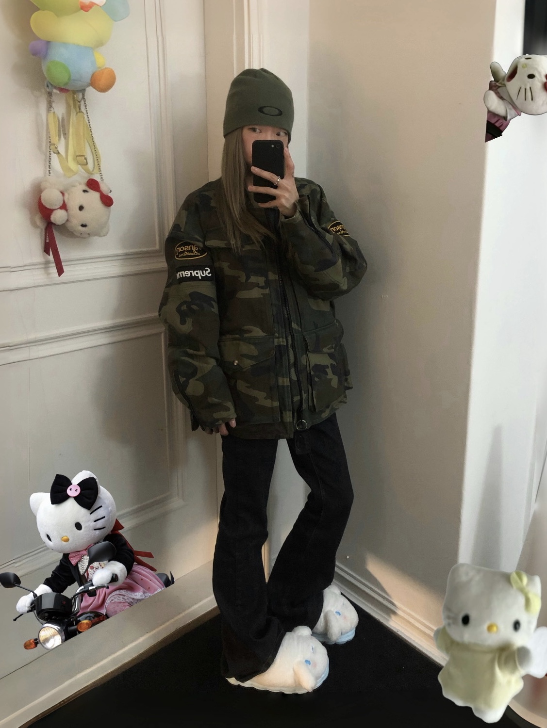 Supreme x Vanson Leathers Cordura Jacket Woodland Camo - 26SS, Oakley Tactical Beanie Worn Olive 착용 스타일