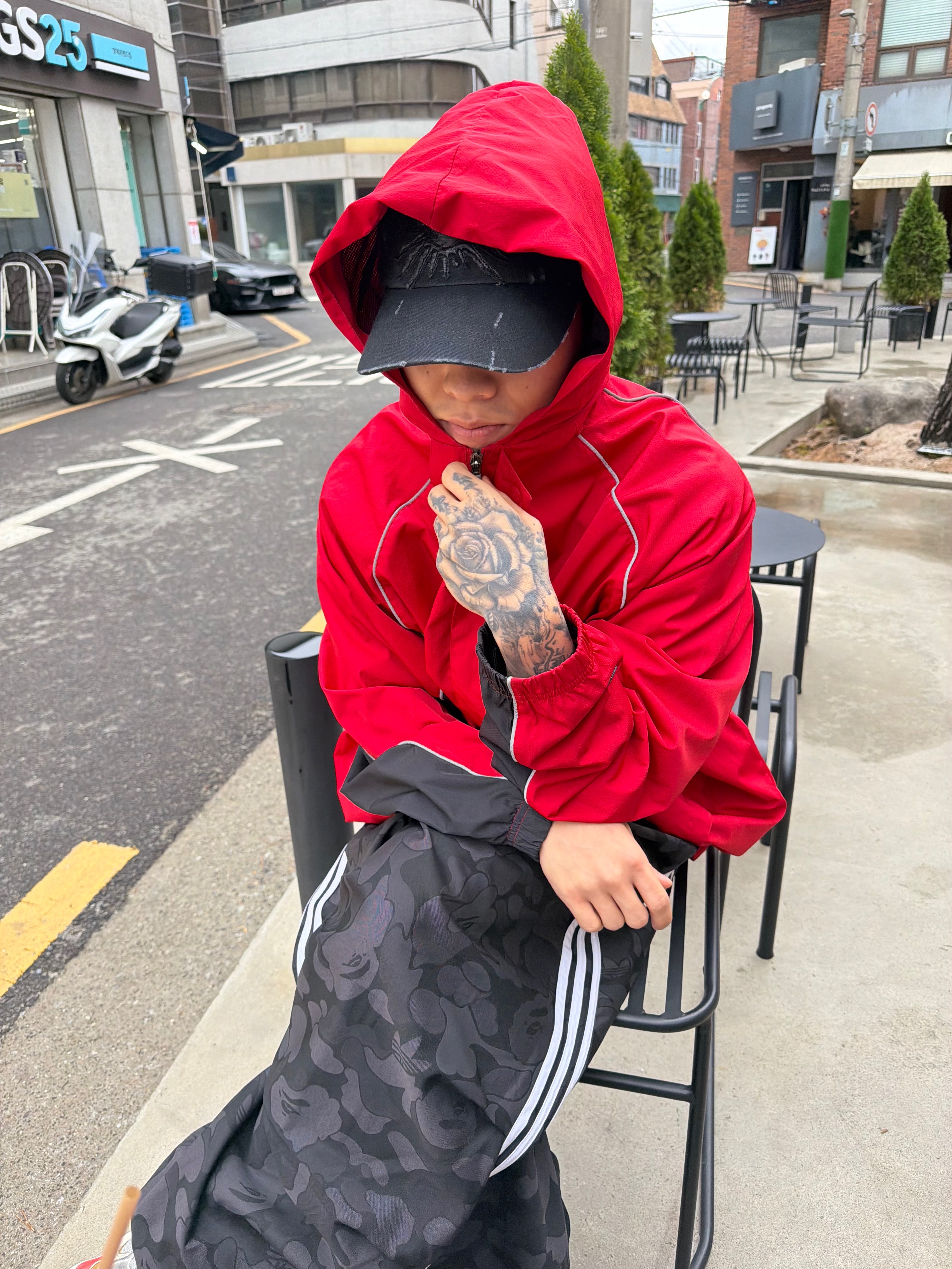 Adidas x BAPE Jacquard Pants Black - KR Sizing 착용 스타일 - 4