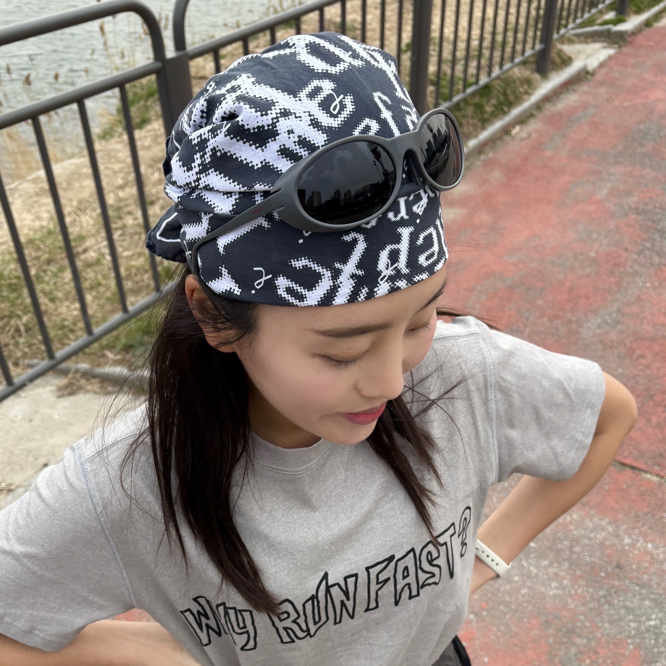 lainlame Running Bandana Big Size Unisex 착용 스타일