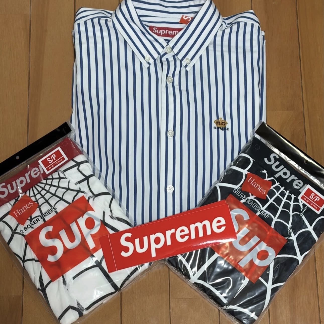 Supreme Stripe Shirt White - 26SS 착용 스타일 - 1