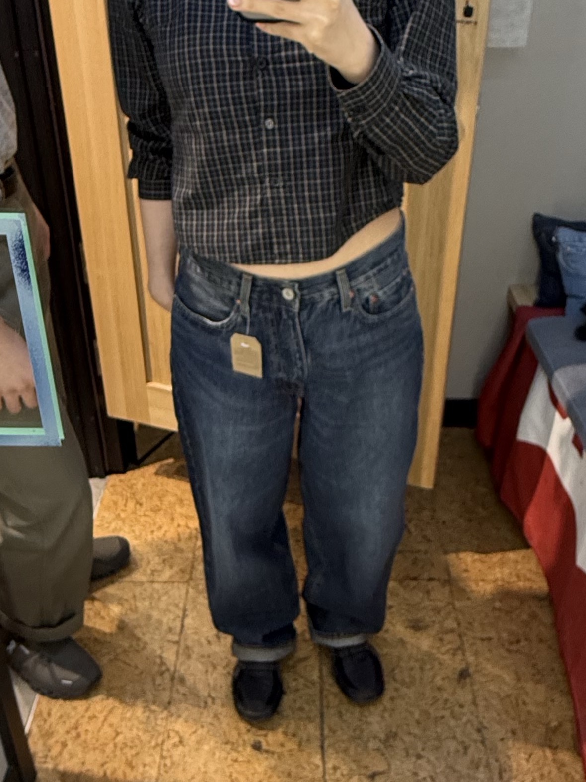 (W) Cartier D'Amour Necklace XS Rose Gold Diamond, Levi's 578™ Baggy Jean Dark Indigo 착용 스타일 - 2
