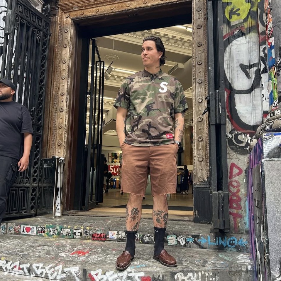 Supreme S Logo Baseball Henley Woodland Camo - 24FW 착용 스타일
