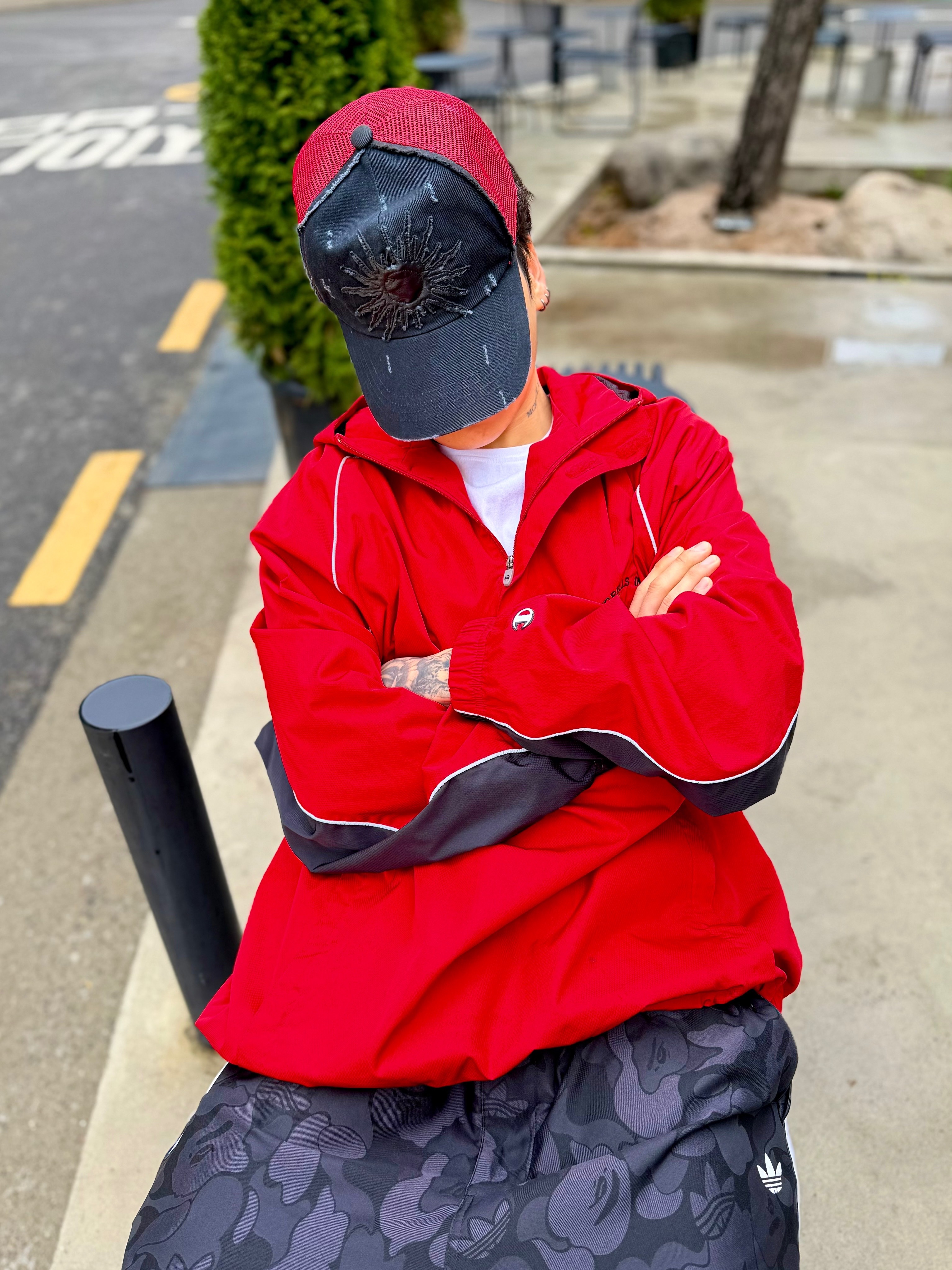 Adidas x BAPE Jacquard Pants Black - KR Sizing 착용 스타일 - 1
