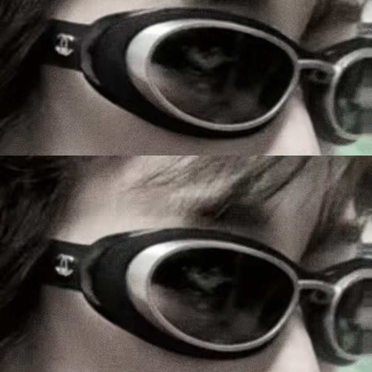 Bsrabbit Jeweled Hunting Cap Black Leather, Chanel Oval Sunglasses Nylon Metal Leather & Black Lenses Grey Gradient 착용 스타일 - 4