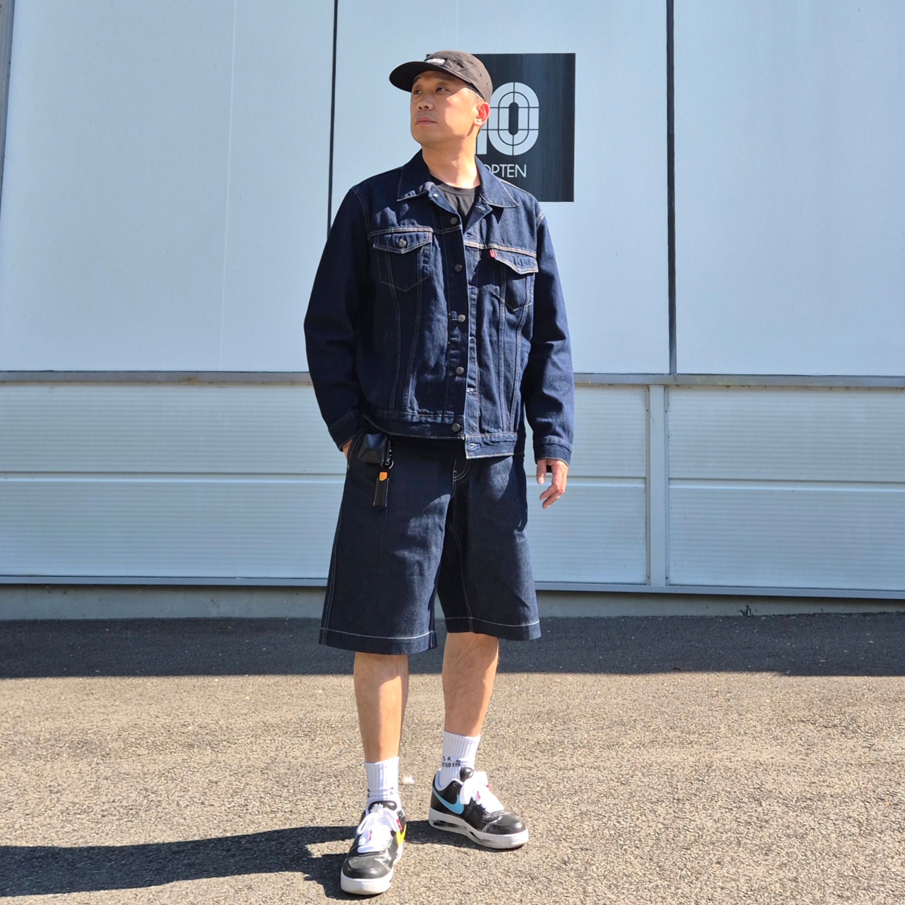 Nike x Peaceminusone Air Force 1 Low Para-Noise 3.0 Black and Multicolor, IAB Studio Socks White (5 Pack) 착용 스타일 - 2