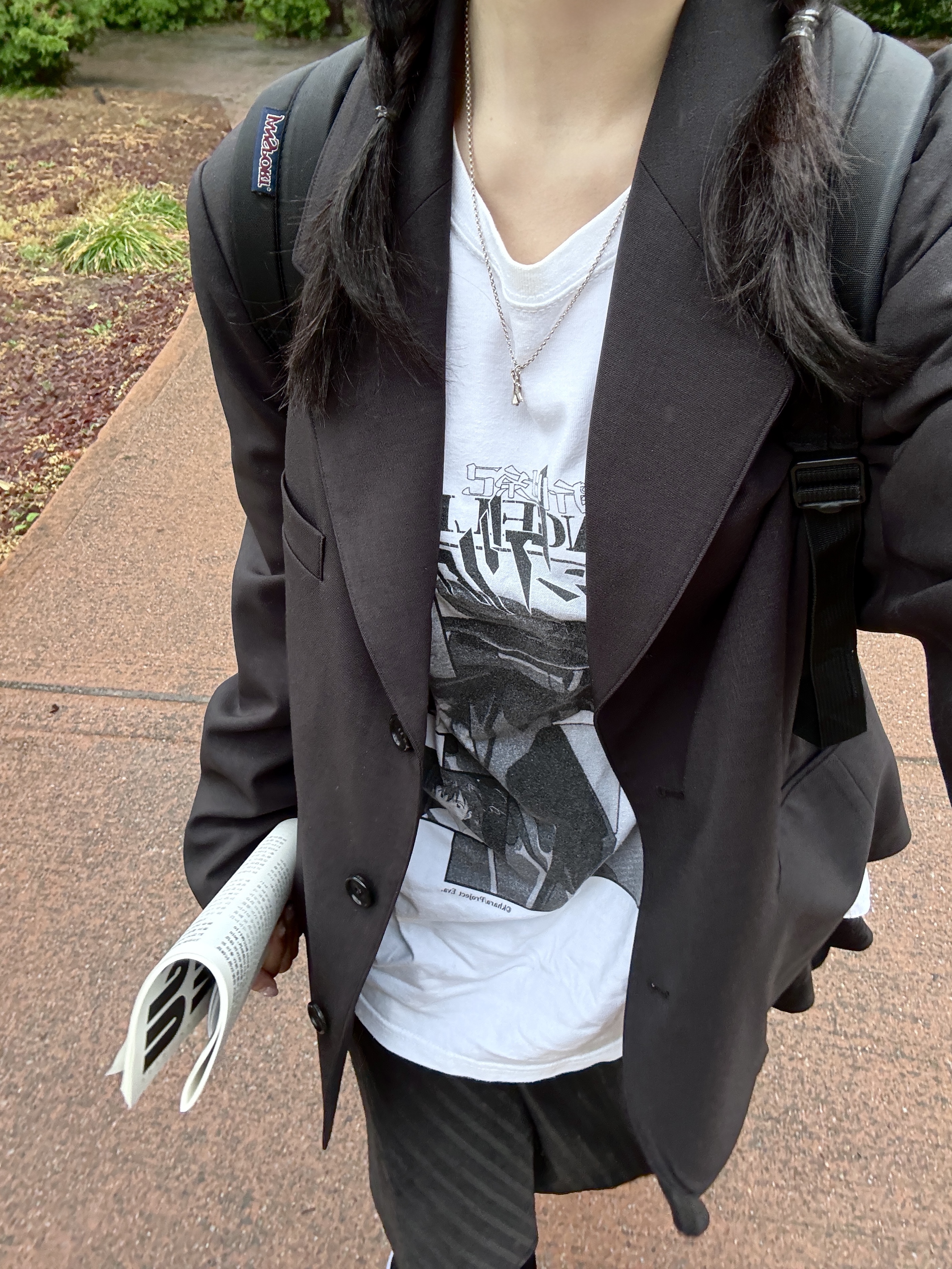 Mahagrid x Evangelion Eva Episode LS T-Shirt White 착용 스타일
