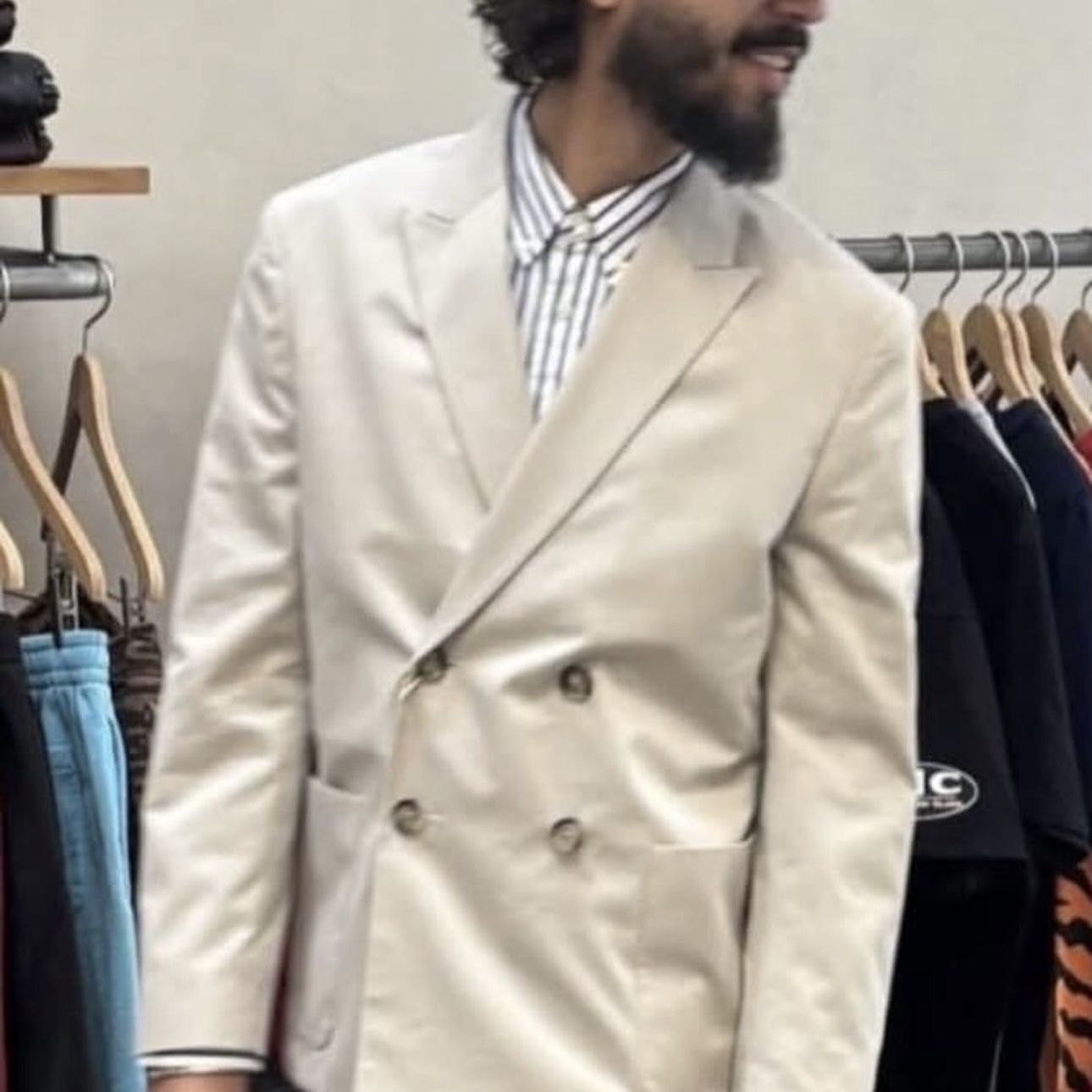 Supreme Stripe Shirt White - 26SS 착용 스타일 - 3