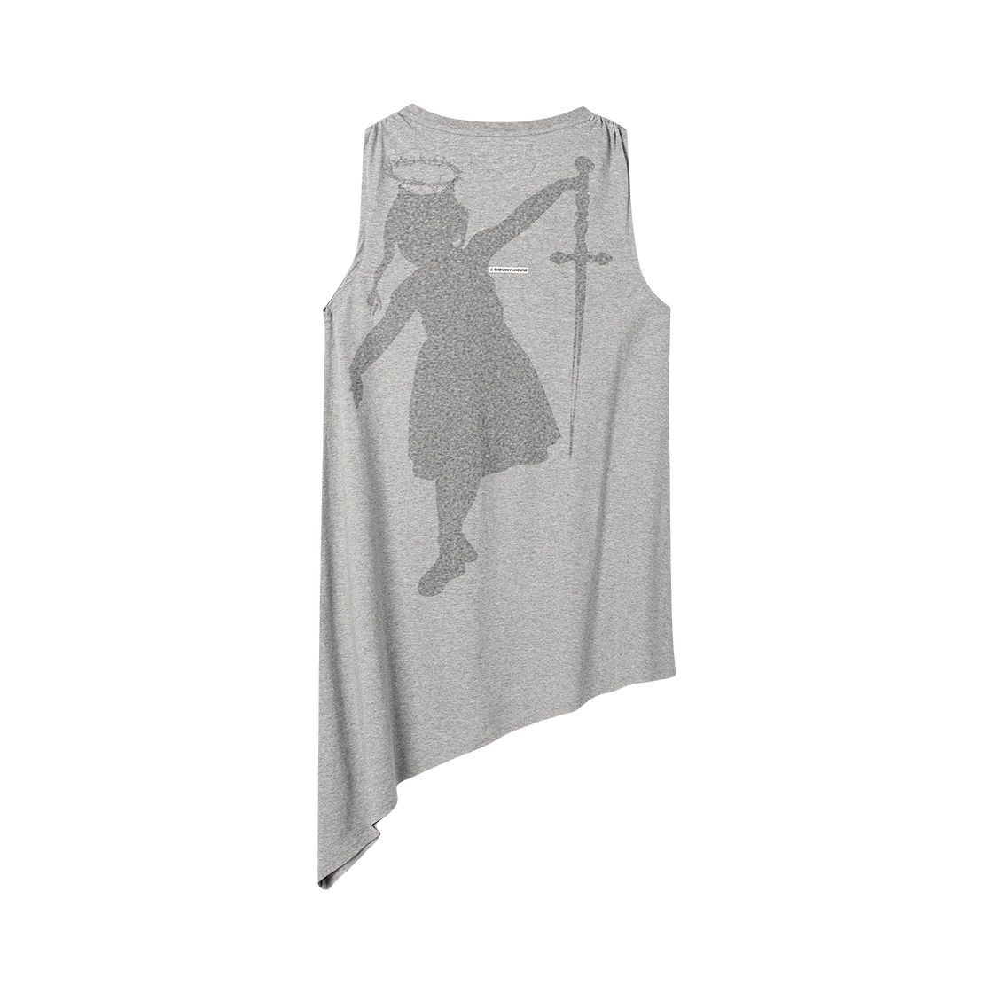 (W) 더바이닐하우스 언밸런스 레이어드 원피스 그레이((W) Thevinylhouse Unbalance Layered One-Piece Grey) - 2