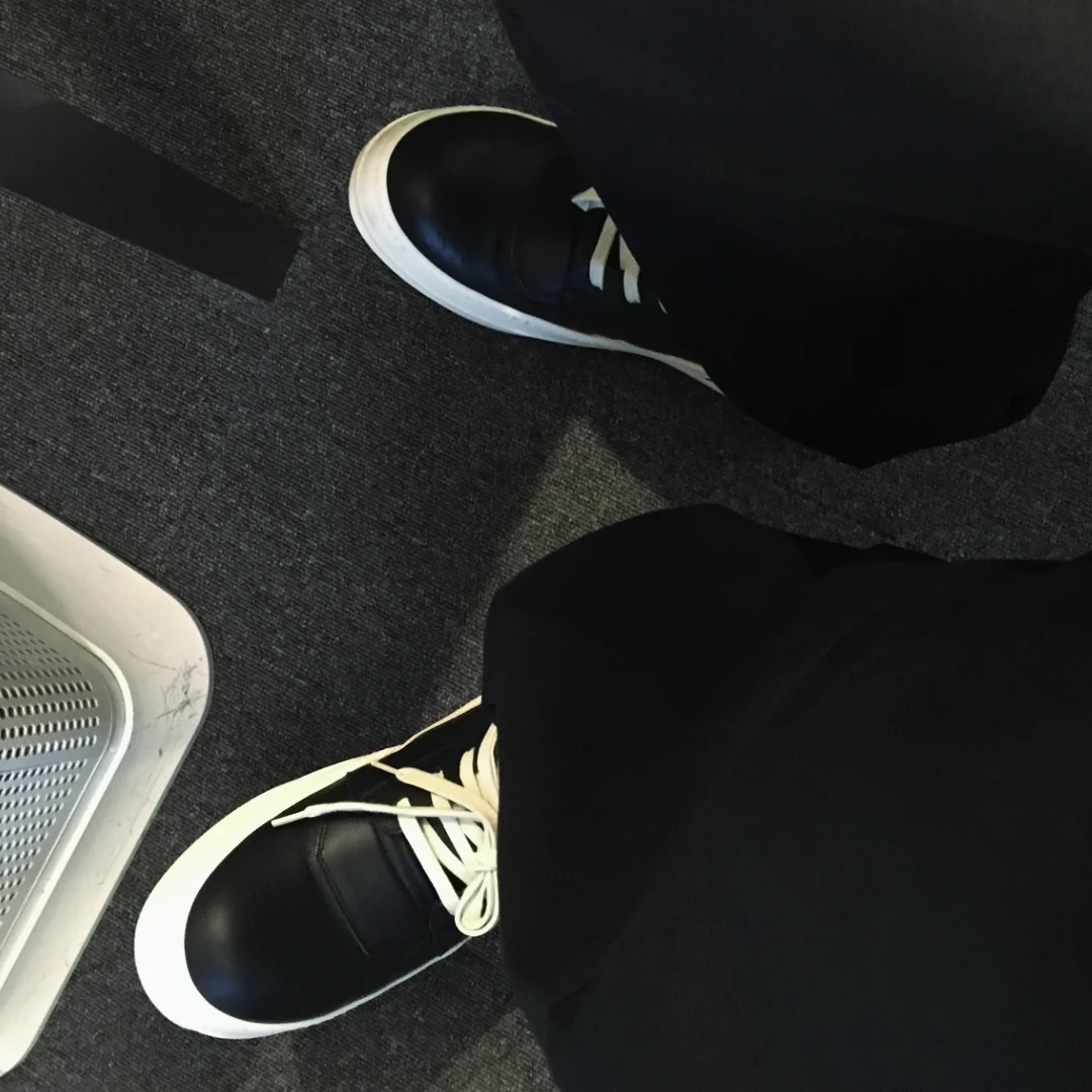 Rick Owens Temple Geobasket Sneakers Black Milk 착용 스타일 - 4