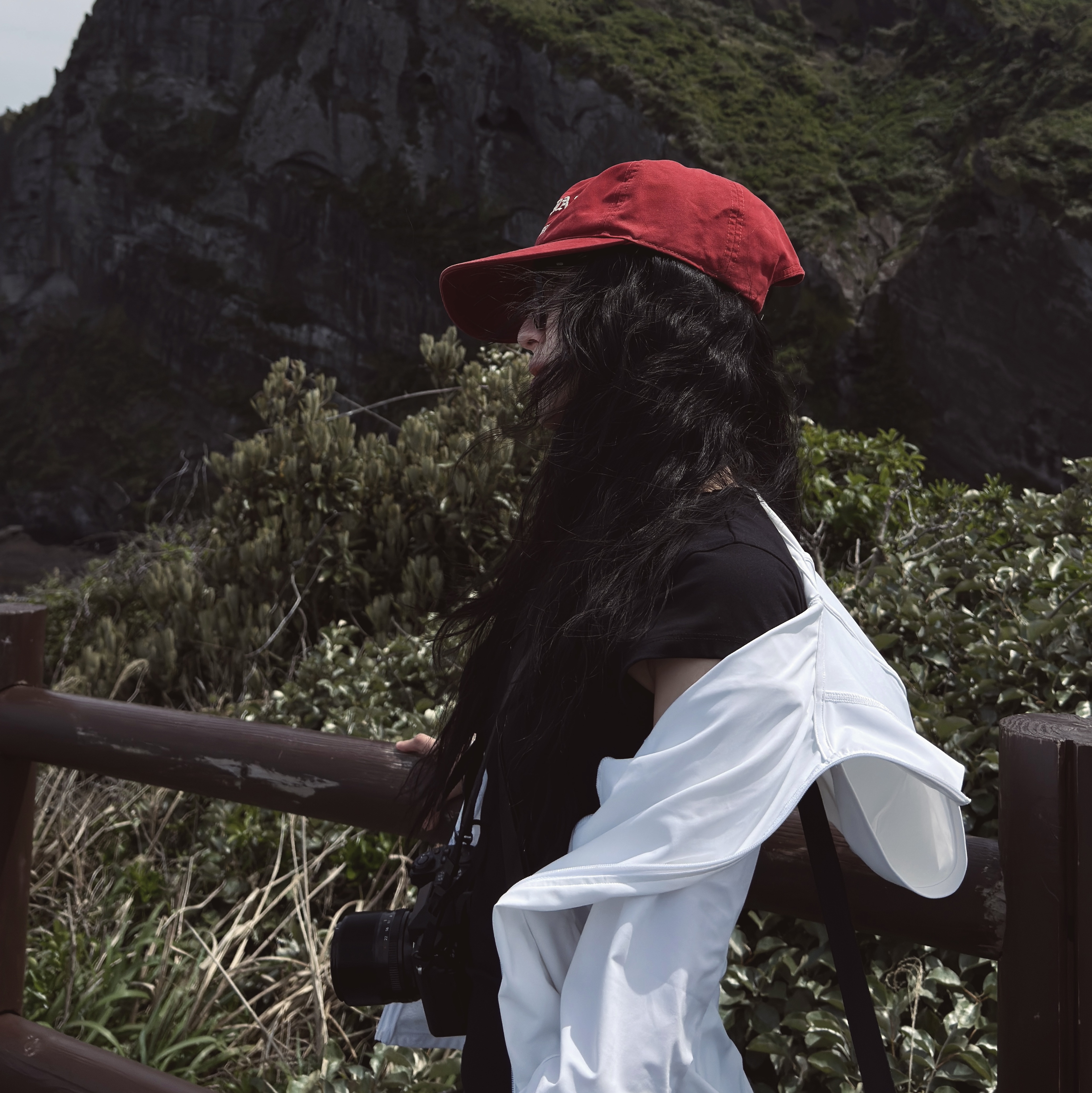 Sunday Ceremony Vintage Washed 5 Panel Cotton Cap - Red 착용 스타일 - 2