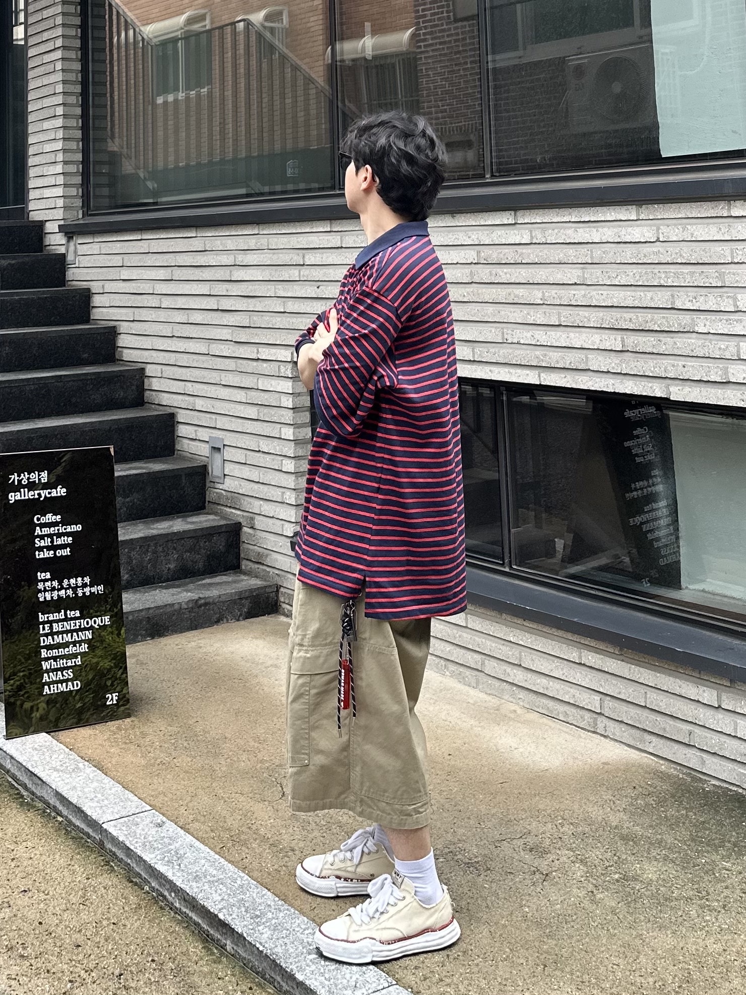 Human Made Acrylic Keychain Red, Maison Mihara Yasuhiro Peterson OG Sole Canvas Low-top Sneakers Natural 착용 스타일 - 3