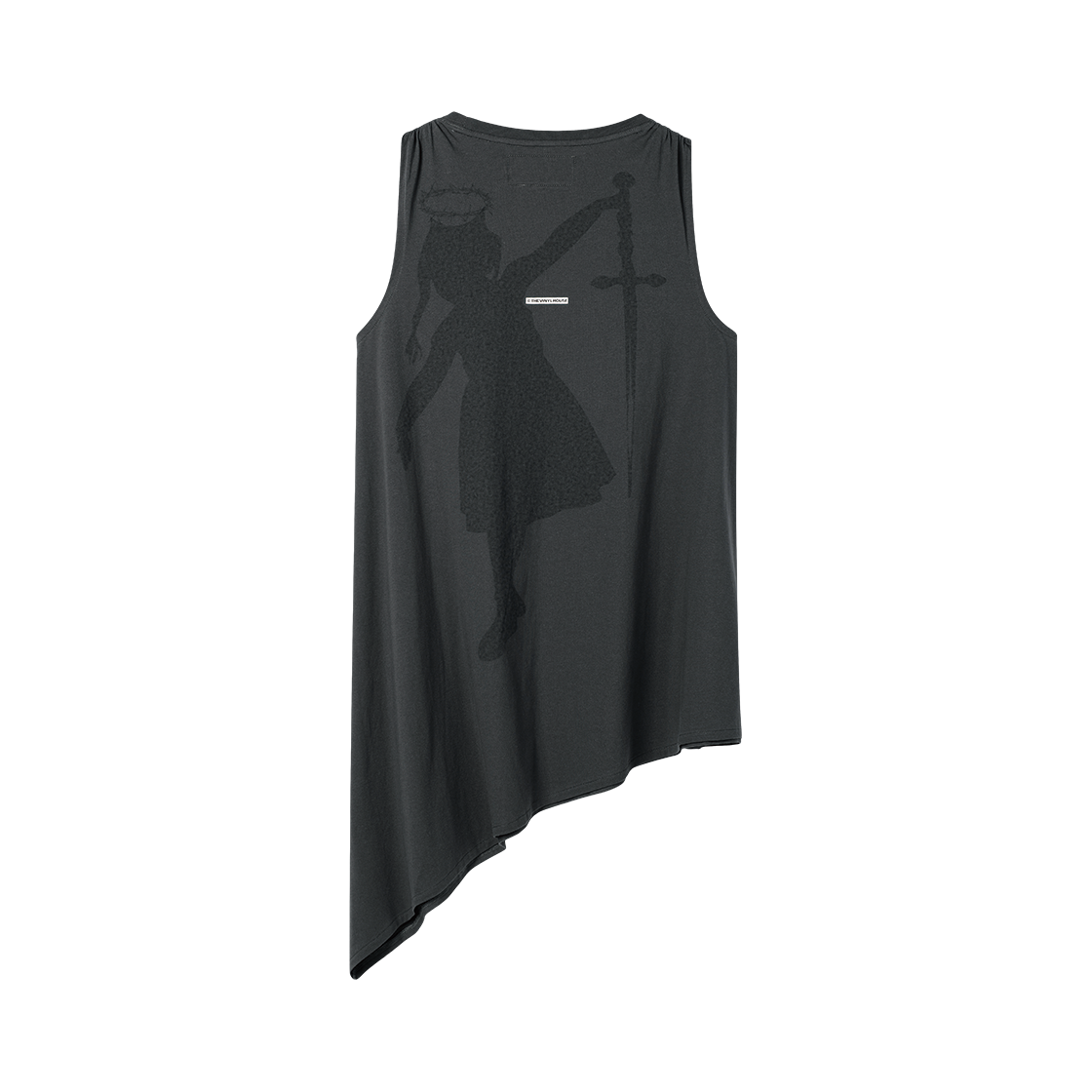 (W) 더바이닐하우스 언밸런스 레이어드 원피스 차콜((W) Thevinylhouse Unbalance Layered One-Piece Charcoal) - 2