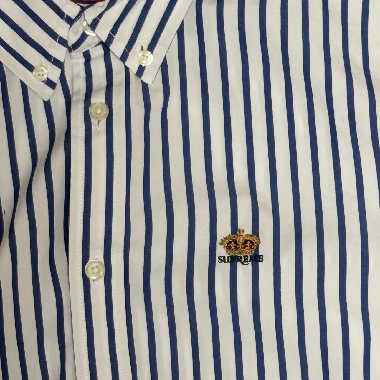 Supreme Stripe Shirt White - 26SS 착용 스타일 - 2