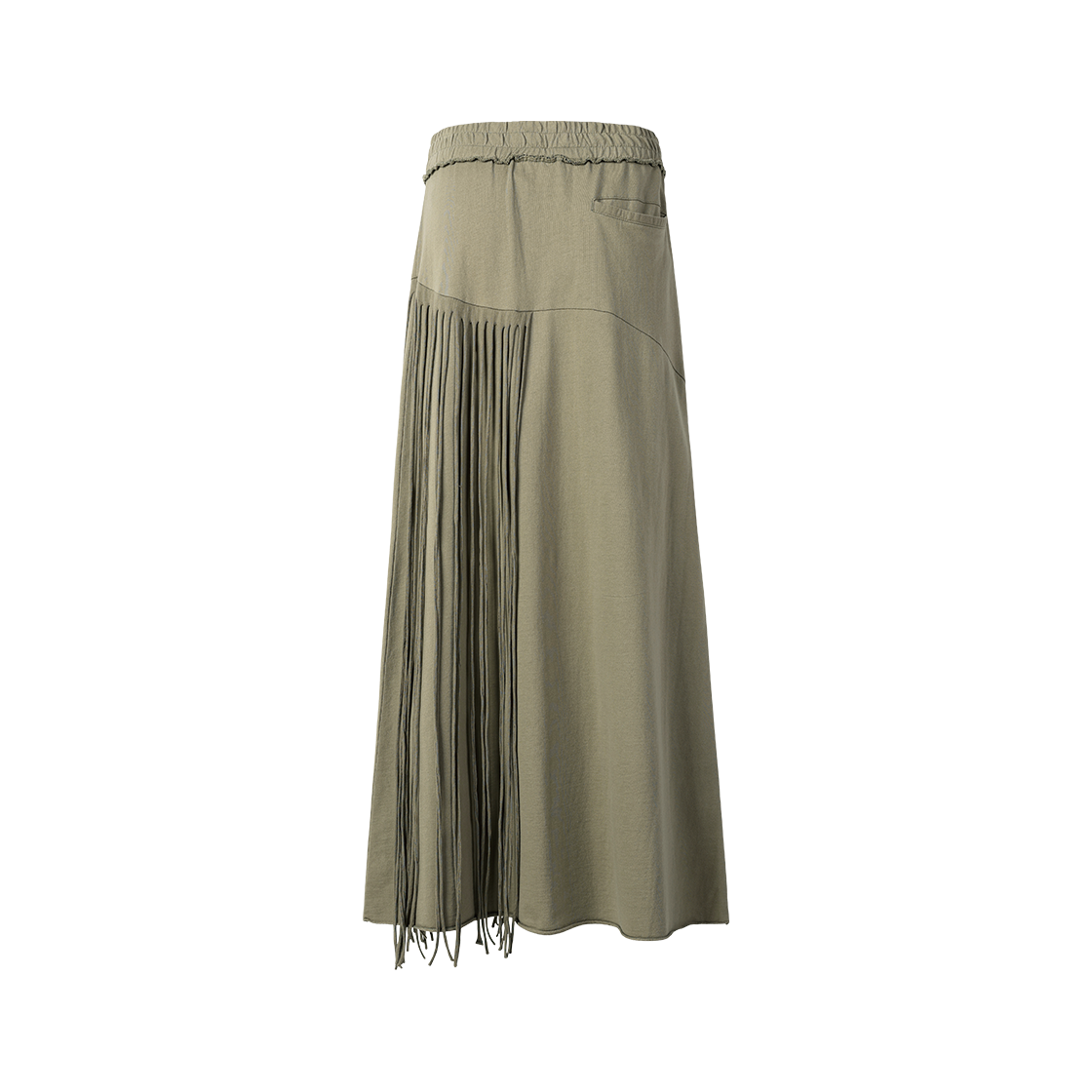 (W) 더바이닐하우스 트리밍 저지 스커트 올리브((W) Thevinylhouse Trimmed Jersey Skirt Olive) - 2