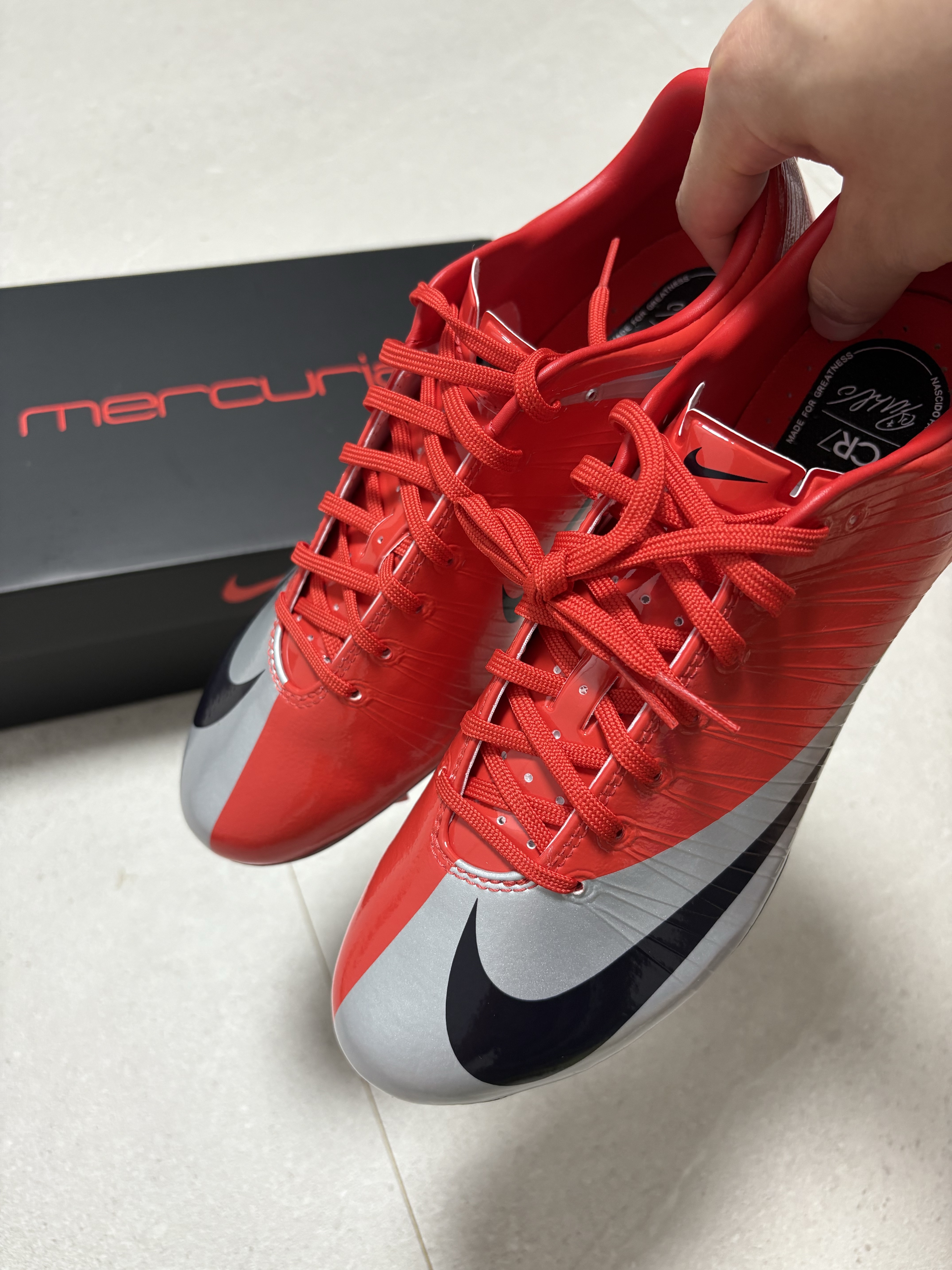 Nike Mercurial Superfly RGN FG SE Max Orange Metallic Silver 착용 스타일 - 1