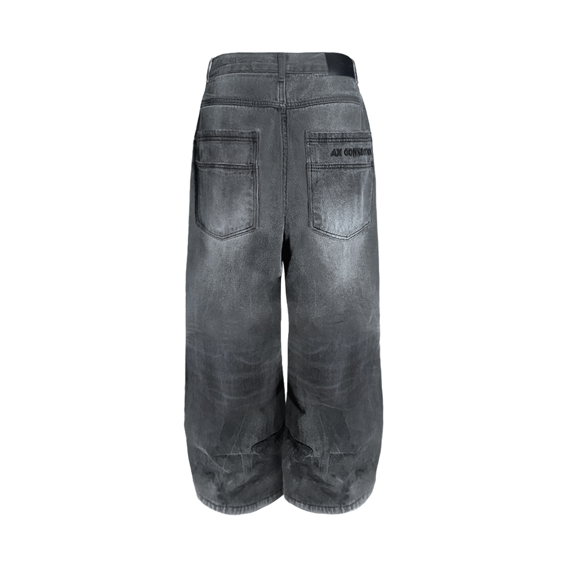 에이엑스커넥션 엔지니어드 오일 워싱 와이드 배기 데님 팬츠 그레이(AX CONNECTION Engineered Oil Washed Wide Baggy Denim Pants Grey) - 2