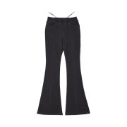 VOONT Low-Rise String Bootcut Pants (CHARCOAL)