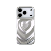 NINETEENFRIDAY 3D Heart Case - Silver (Iphone)