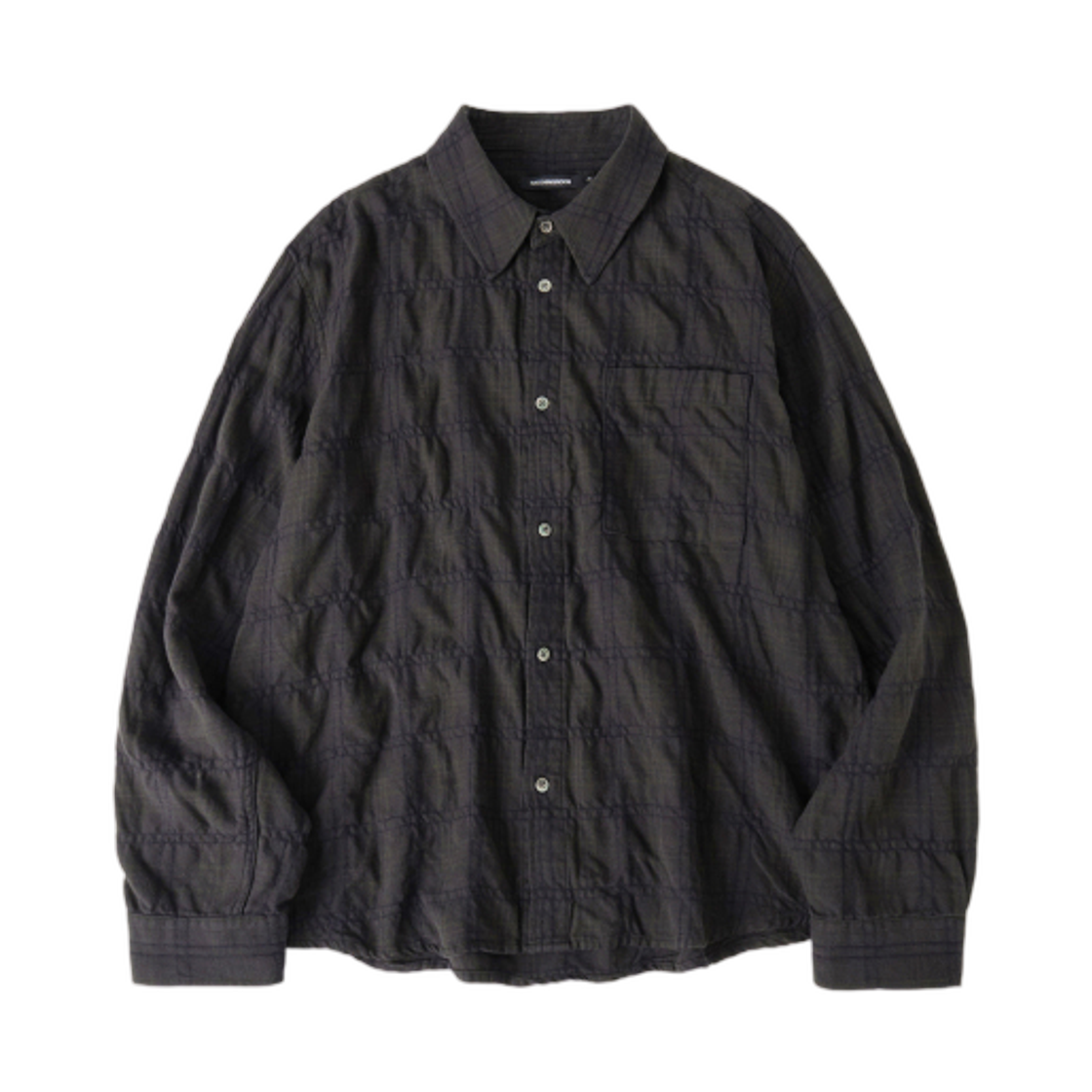 해칭룸 뮤지엄 셔츠 셔링 체크 다크 브라운(Hatchingroom Museum Shirt Shirring Check Dark Brown)