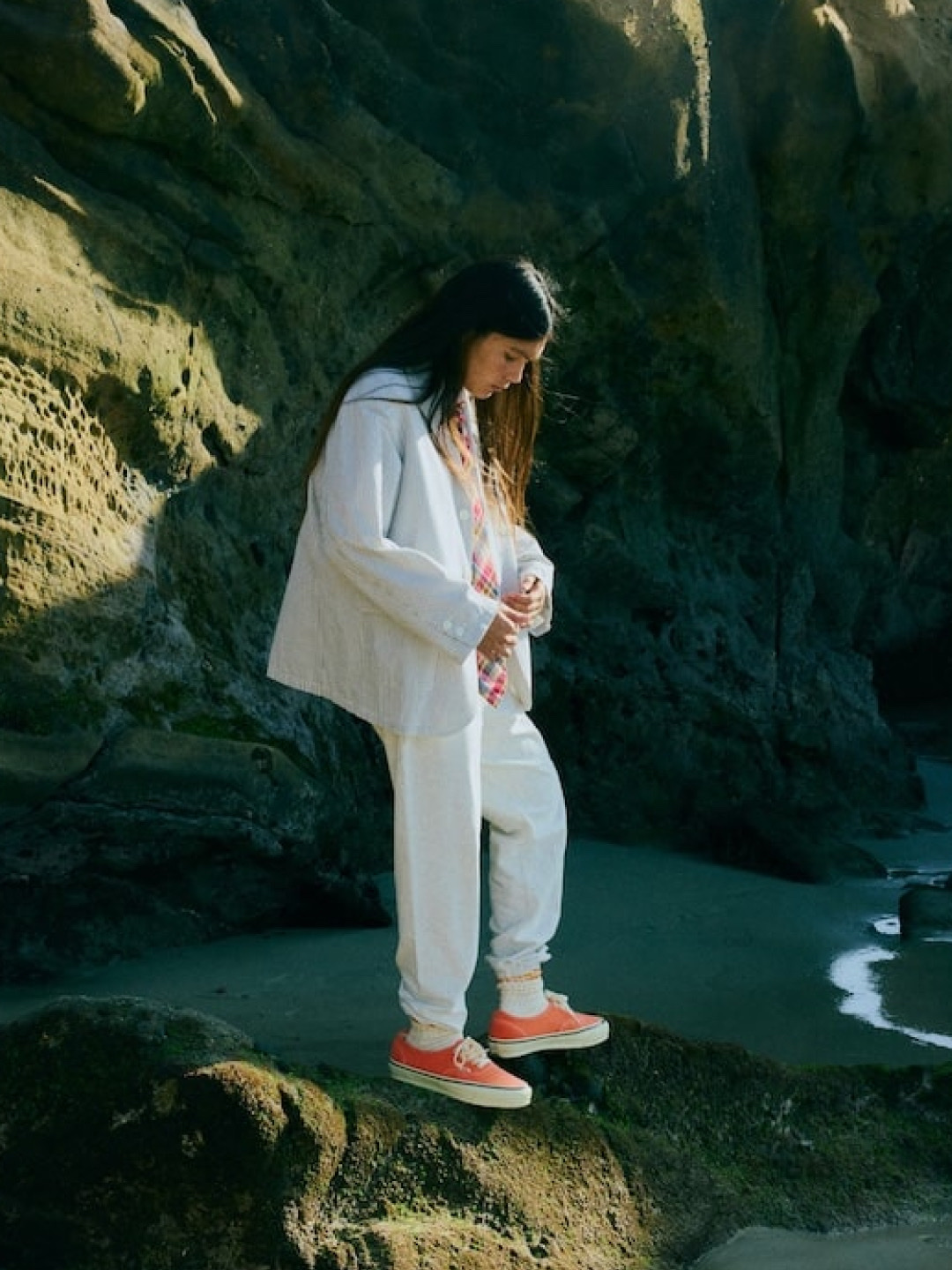 (W) Vans x Beams Boy Authentic Vintage Orange 착용 스타일 - 3