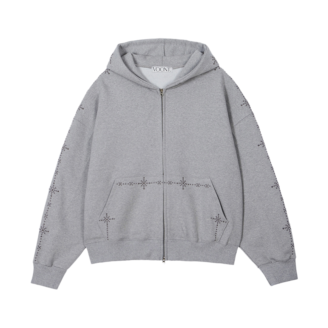VT26UHZ105GRY VOONT Stud Line Hood Zip-Up (GRAY)
