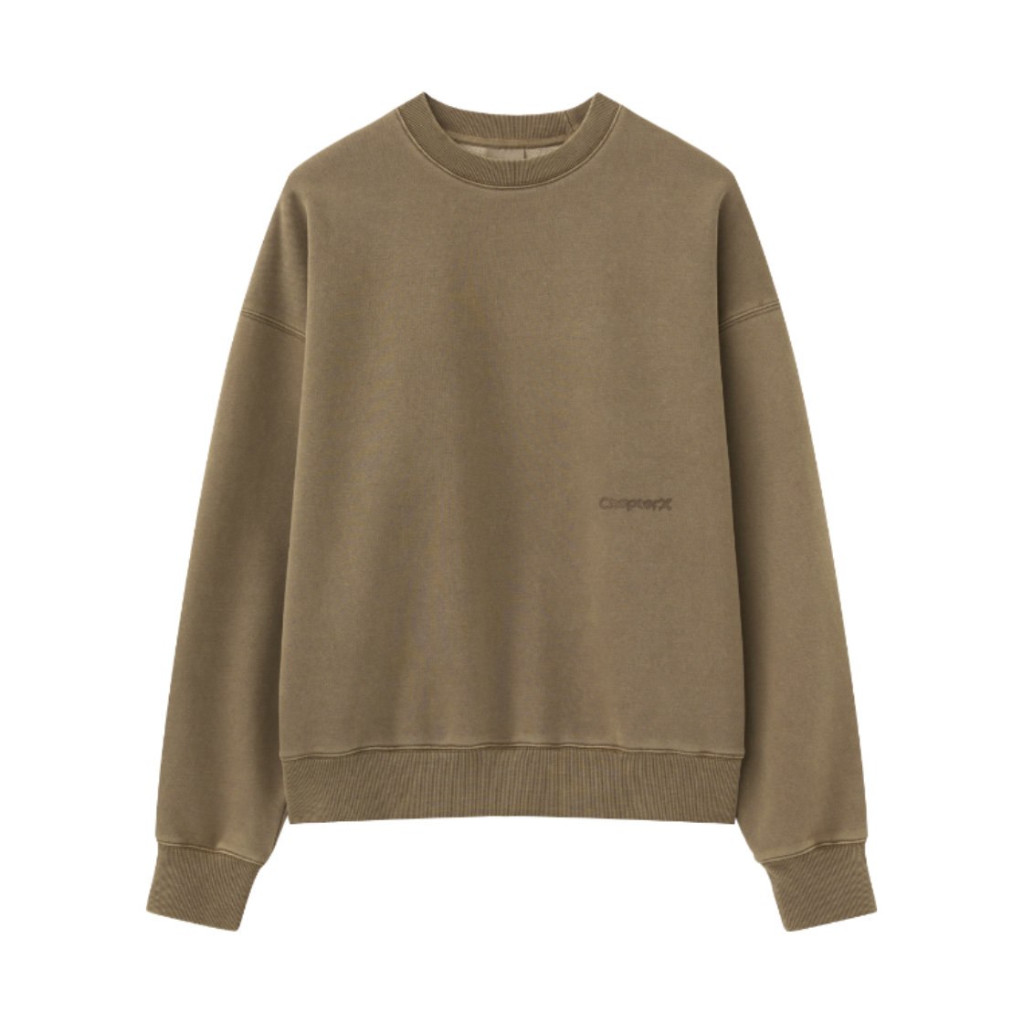 챕터엑스 피그먼트 오버숄더 에어홀 맨투맨 베이지(Chapter.X Pigment Over shoulder Air Hole Sweatshirt Beige)