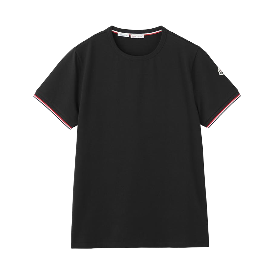몽클레르 트라이컬러 트림 코튼 티셔츠 블랙 - 26SS(Moncler Tricolor Trimmed Cotton T-Shirt Black - 26SS)
