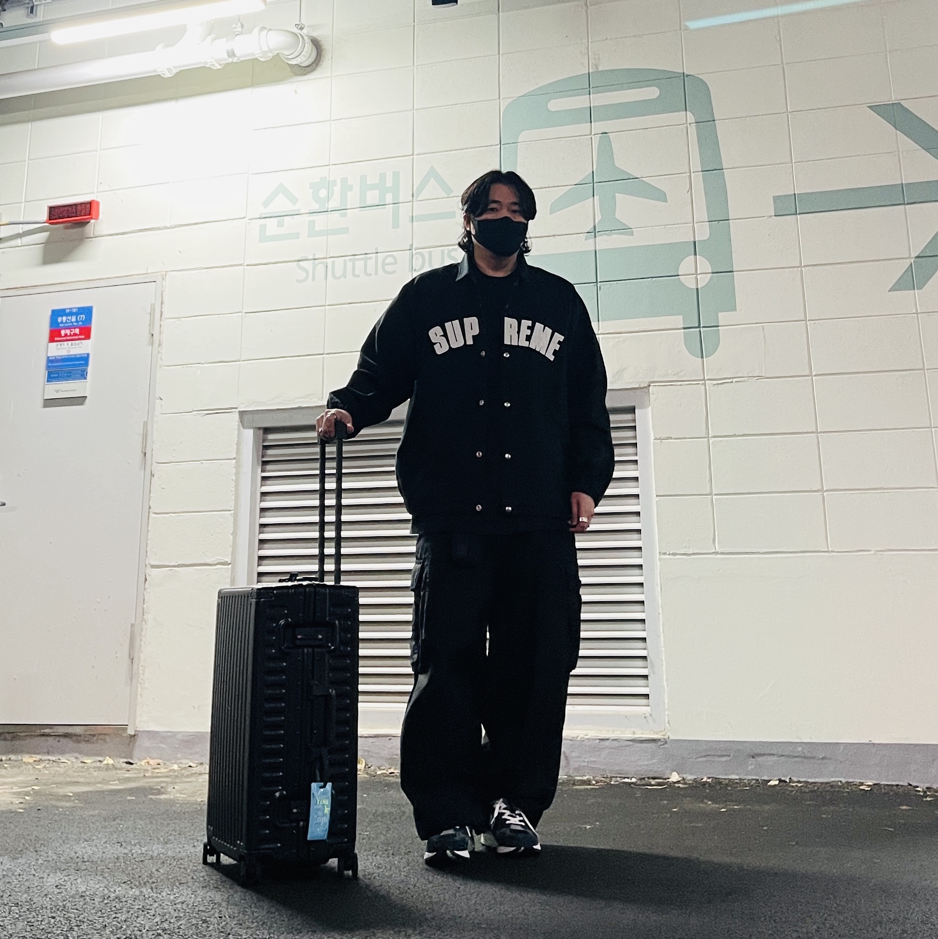 Needles H.D. BDU Pants Black, Supreme Arc Denim Coaches Jacket Black - 25SS 착용 스타일 - 2