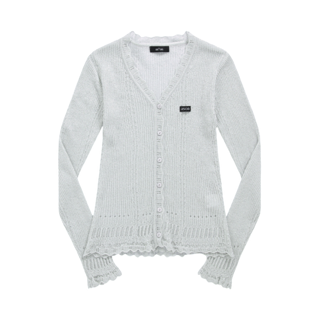 (W) 애즈온 맥 가디건 화이트((W) Ason Mag Cardigan White)