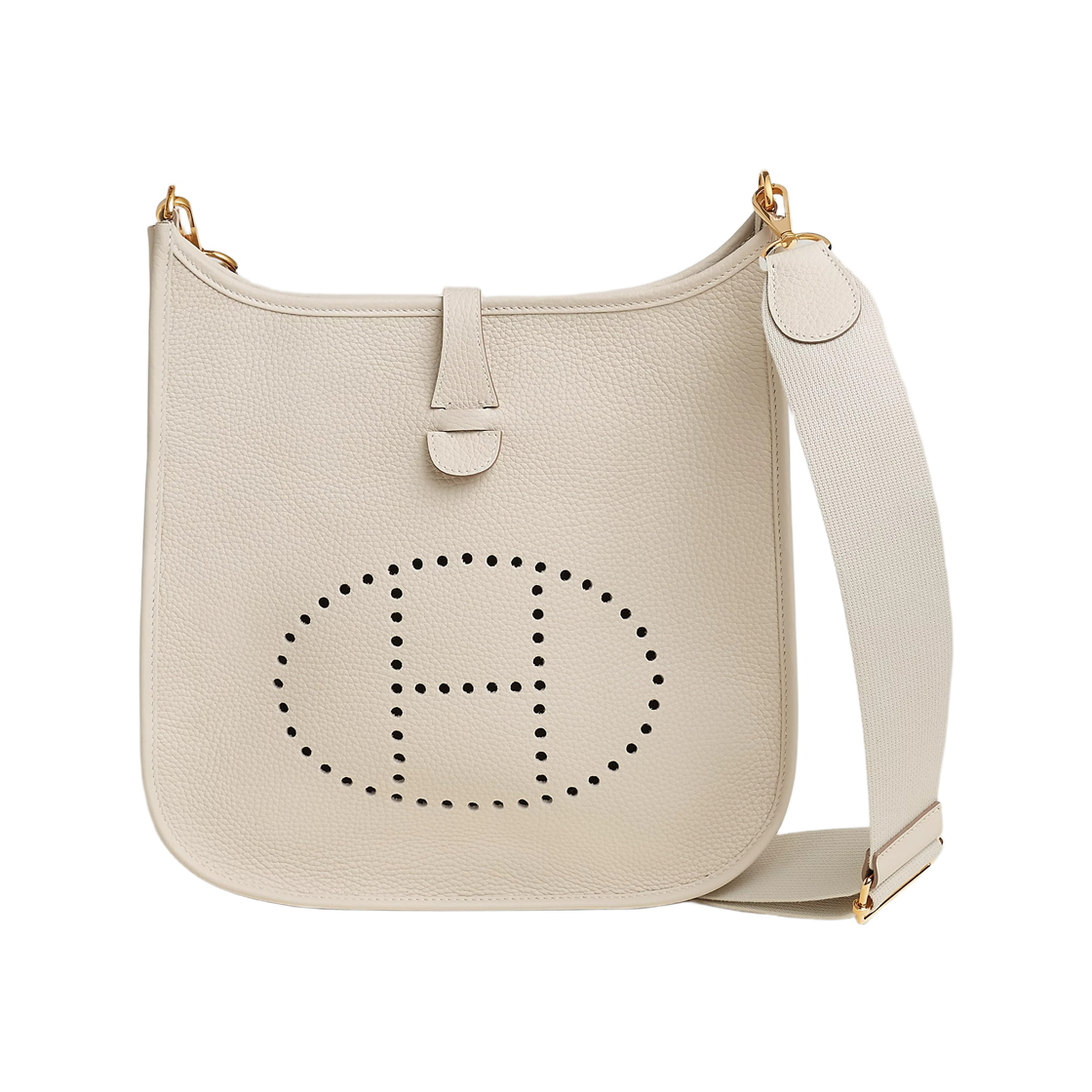 H056277CC10 Hermes Evelyne III 29 Bag Clemence & Gold Craie
