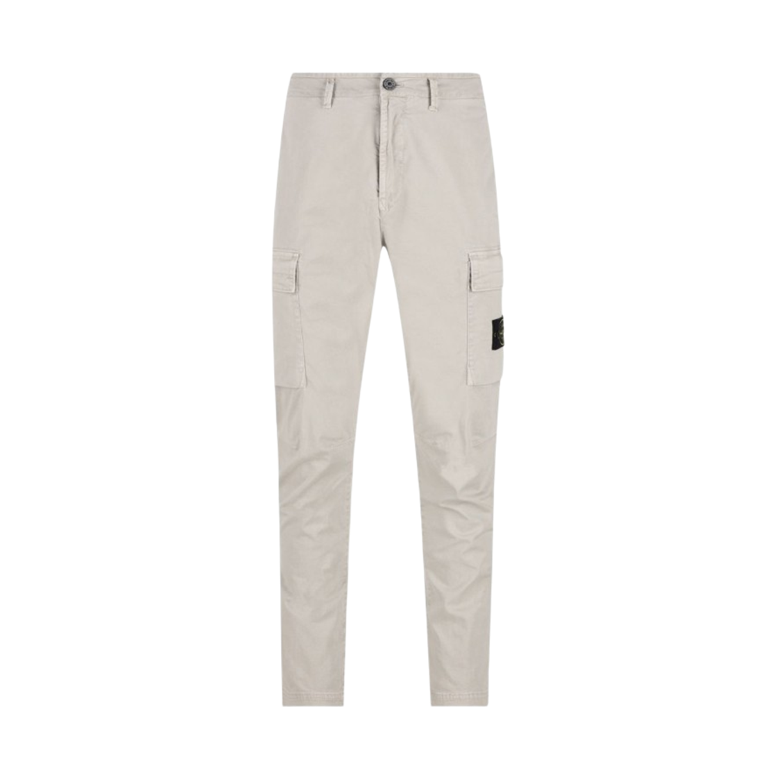 L1S1531000-51S0004-V0161 Stone Island 3100051 Organic Cotton Stretch Broken Twill Old Effect Regular-Tapered-Fit Cargo Trousers Pearl Grey - 26SS