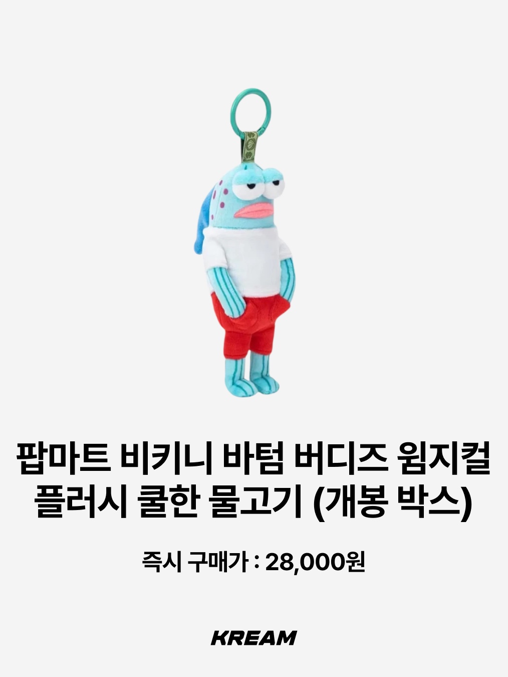 Pop Mart Bikini Bottom Buddies Whimsical Plush Cool Fish (Opened Case), Riomeu Melody Garden Necklace (Magnet) 착용 스타일 - 2