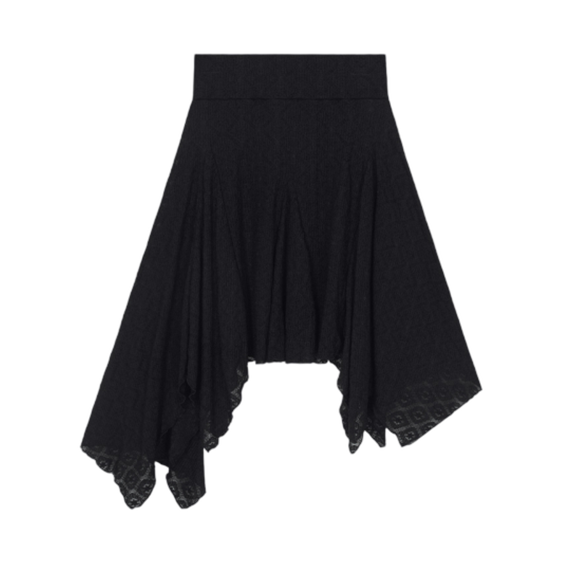 (W) 애즈온 시아 언밸런스 스커트 블랙((W) Ason Sia Unbalance Skirt Black) - 1