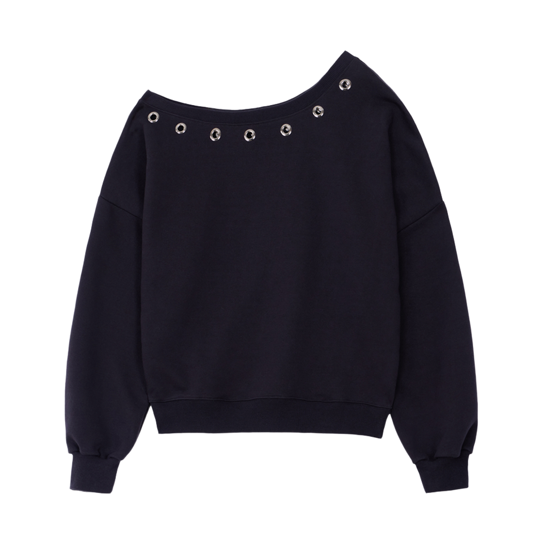 분트 언발란스 스터드 스웻셔츠 블랙(VOONT Unbalance Stud Sweatshirt (BLACK)) - 2