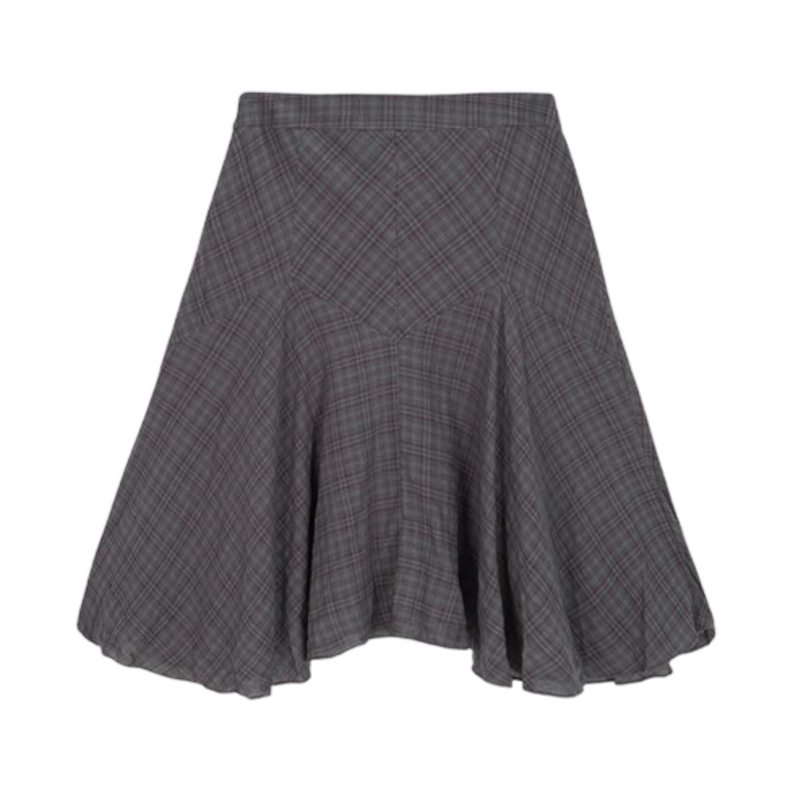 (W) 애즈온 런던 체크 미디 스커트 퍼플((W) Ason London Check Midi Skirt Purple) - 2