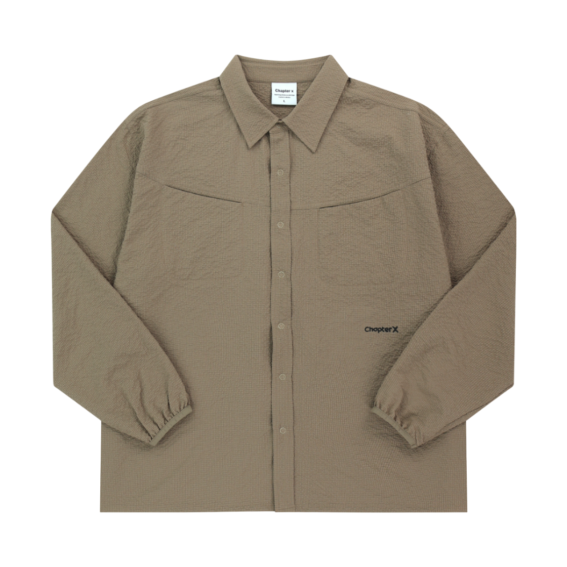 챕터엑스 브리서블 크링클 립 코치 셔츠 베이지(Chapter.X Breathable Crinkle Rib Coach Shirt Beige)