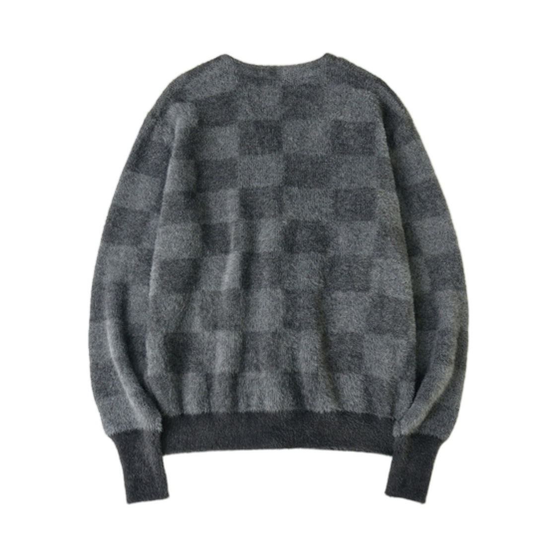 해칭룸 헤어리 가디건 체커보드 차콜 그레이(Hatchingroom Hairy Cardigan Checkerboard Charcoal Grey) - 2