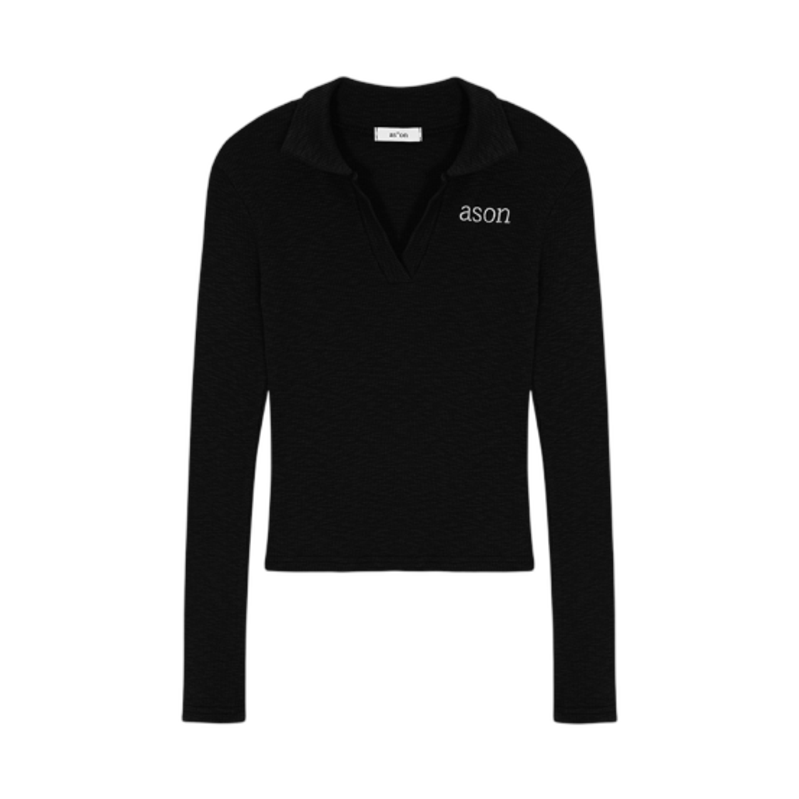 (W) 애즈온 아이비 칼라 롱슬리브 블랙((W) Ason Ivy Collar Long Sleeve Black) - 1