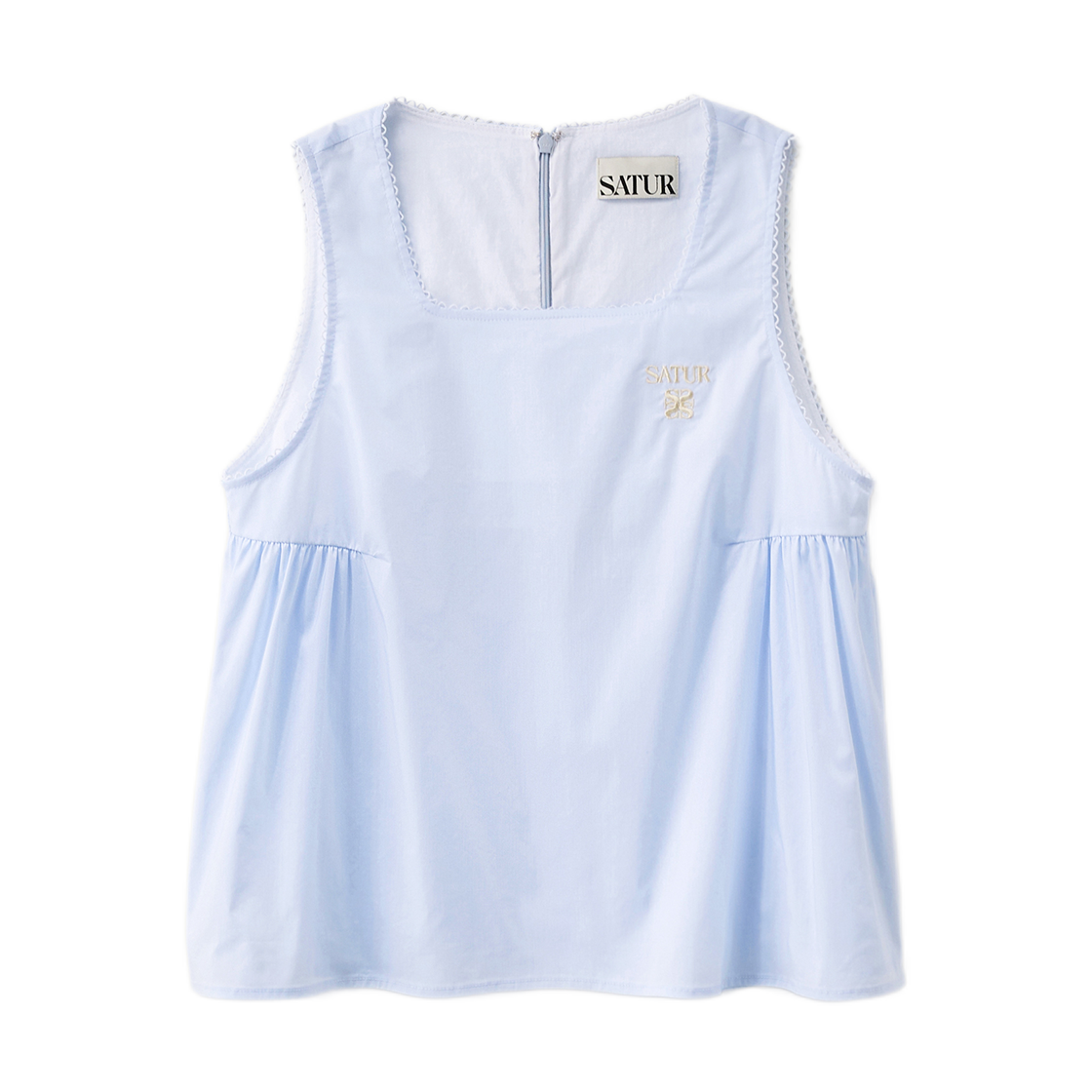 SA262WSH02SBL0 SATUR W Flare Sleeveless Blouse Sky Blue