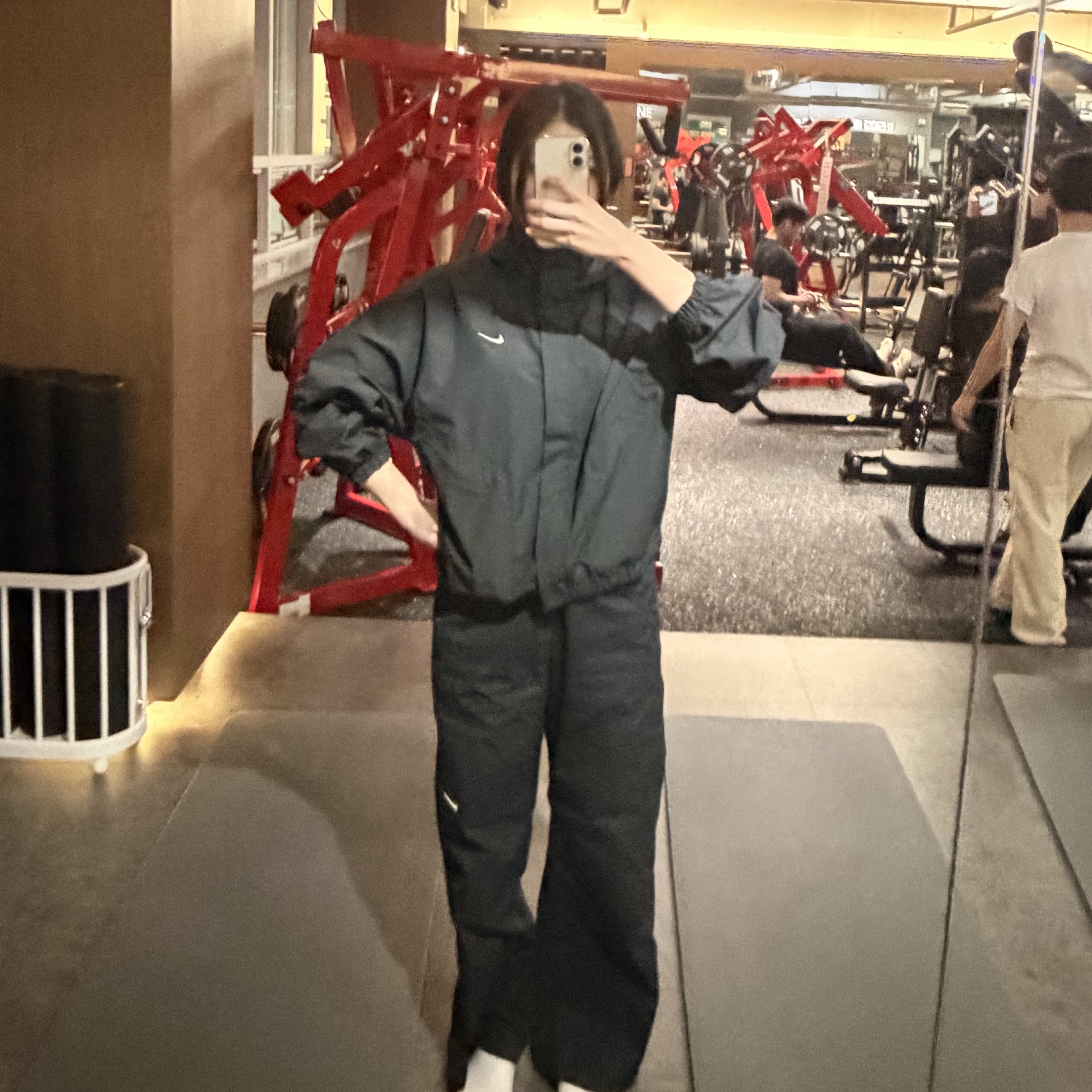 (W) Nike Storm Fit Swift Running Jacket Black - Asia 착용 스타일