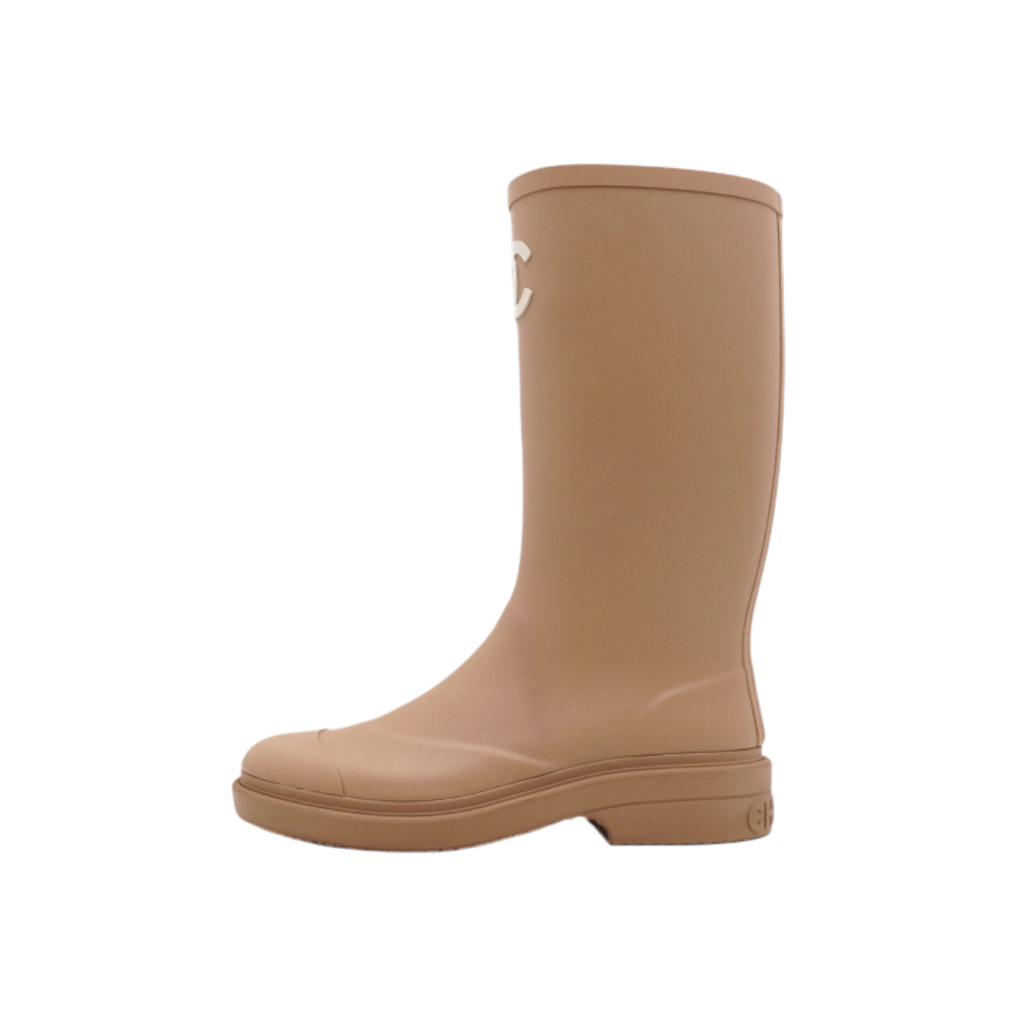 IT9LNO9RQ2HO Chanel Brown Cowhide Rubber Women Rain Boots