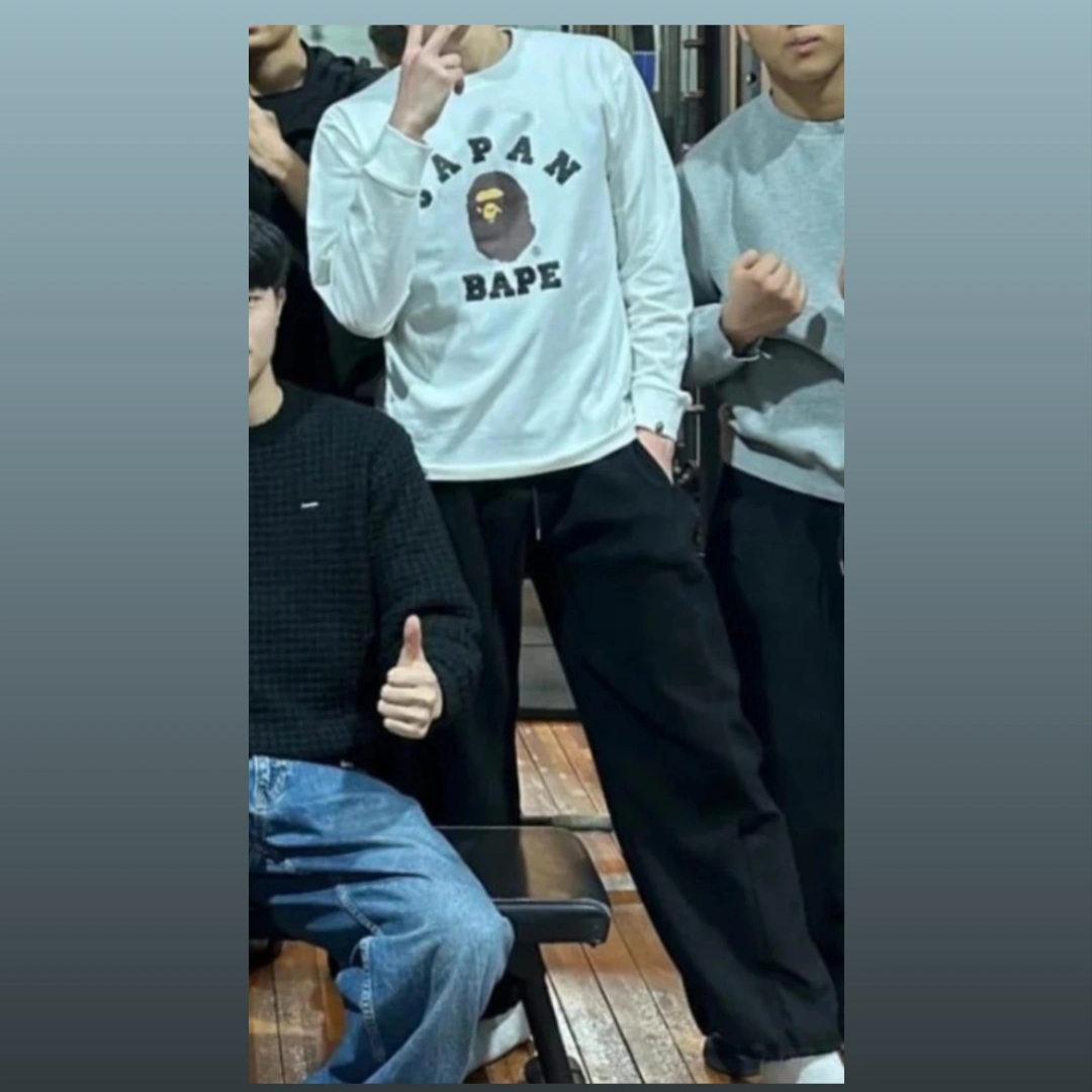BAPE Japan College City L/S T-Shirt White 착용 스타일