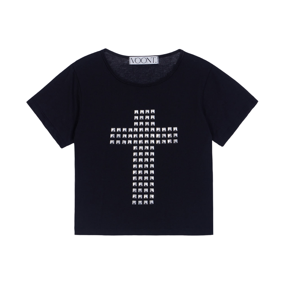 분트 스터드 크로스 티셔츠 블랙(VOONT Stud Cross T-Shirt (BLACK)) - 1